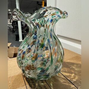 Multicolor Murrano Art Glass Vase / vases / home accents / home decor